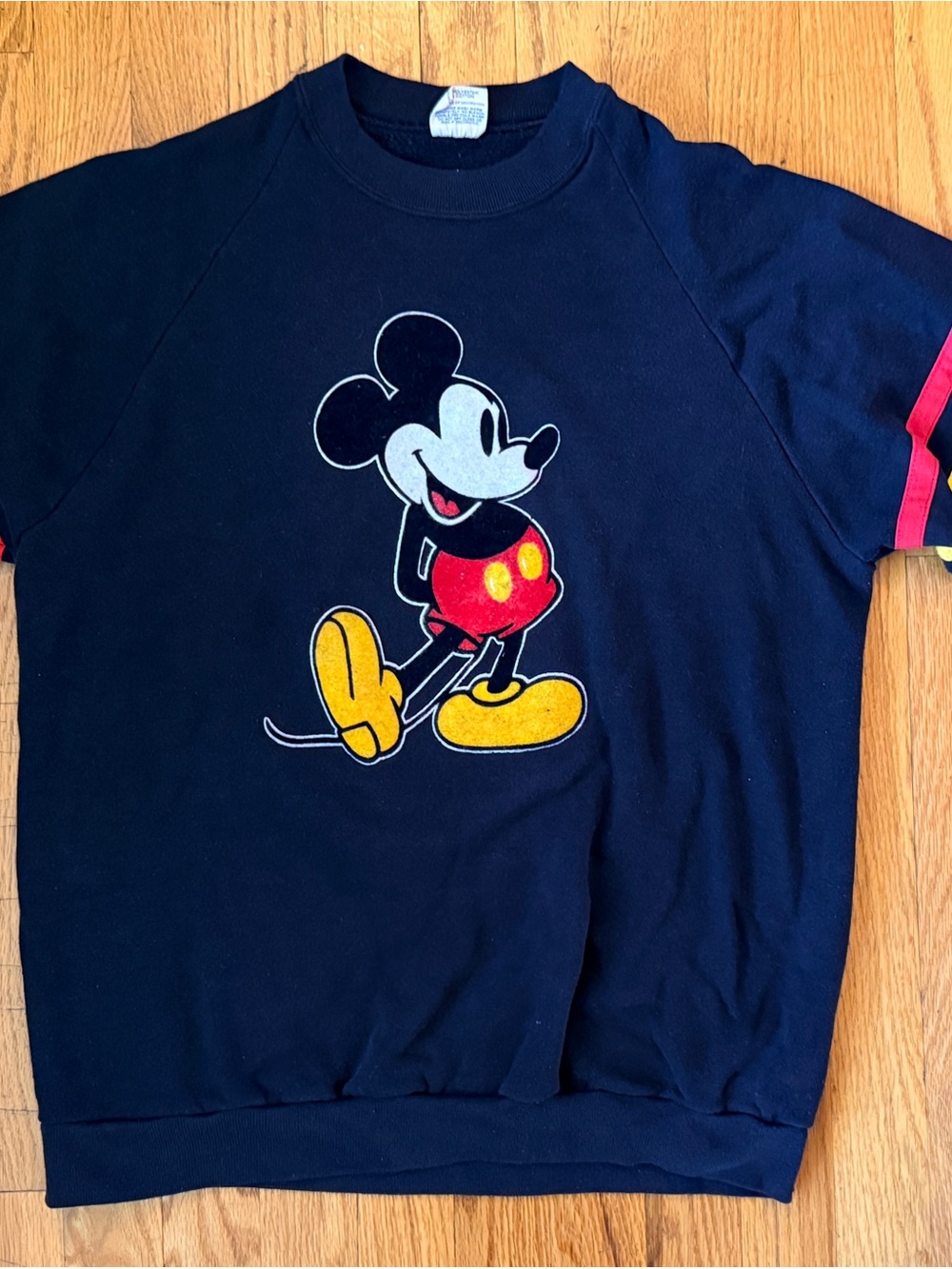Vintage 80s Mickey Mouse Disney Character Black Sweatshirt Sz XL